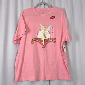 Disney Tinkerbell Sweet & Sassy Pink Short Sleeve Shirt Size Medium NWT